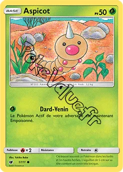 Carte Pokémon Aspicot n°1 de la série Invasion Carmin