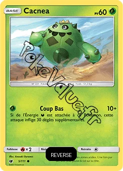 Carte Pokémon Cacnea  Reverse n°5 de la série Invasion Carmin