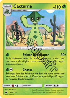 Carte Pokémon Cacturne  n°6 de la série Invasion Carmin