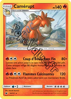 Carte Pokémon Camérupt n°14 de la série Invasion Carmin