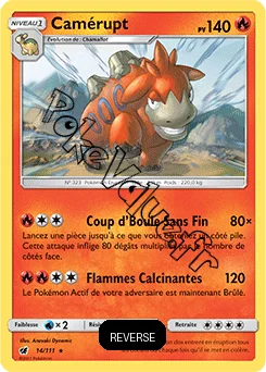 Carte Pokémon Camérupt Reverse n°14 de la série Invasion Carmin