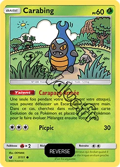 Carte Pokémon Carabing Reverse n°7 de la série Invasion Carmin