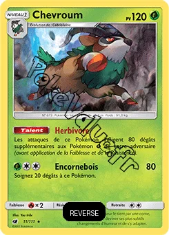 Carte Pokémon Chevroum Reverse n°11 de la série Invasion Carmin