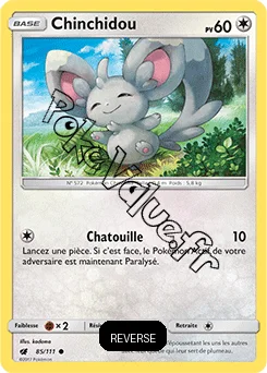 Carte Pokémon Chinchidou Reverse n°85 de la série Invasion Carmin