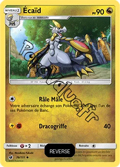 Carte Pokémon Écaïd Reverse n°76 de la série Invasion Carmin