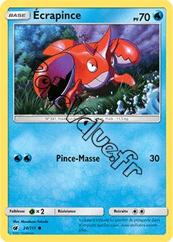 Carte Pokémon Écrapince n°24 de la série Invasion Carmin