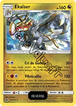 Carte Pokémon Ékaïser Reverse n°77 de la série Invasion Carmin
