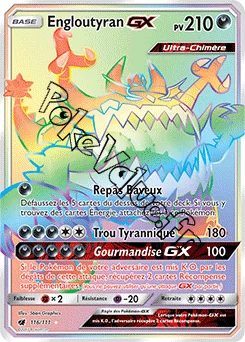 Carte Pokémon Engloutyran GX  n°116 de la série Invasion Carmin