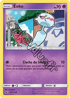 Carte Pokémon Éoko n°43 de la série Invasion Carmin