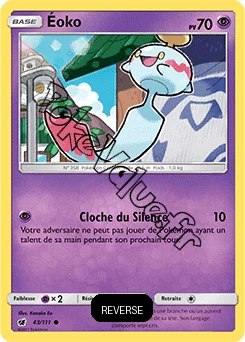 Carte Pokémon Éoko Reverse n°43 de la série Invasion Carmin