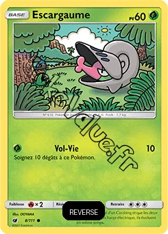 Carte Pokémon Escargaume Reverse n°8 de la série Invasion Carmin