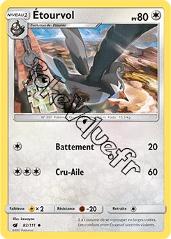 Carte Pokémon Étourvol n°82 de la série Invasion Carmin