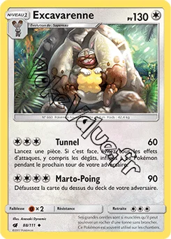 Carte Pokémon Excavarenne n°88 de la série Invasion Carmin