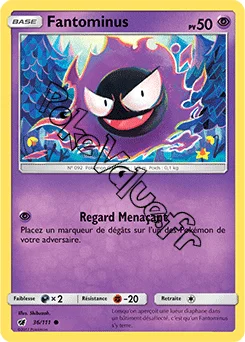 Carte Pokémon Fantominus  n°36 de la série Invasion Carmin