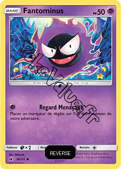 Carte Pokémon Fantominus  Reverse n°36 de la série Invasion Carmin