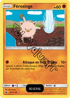 Carte Pokémon Férosinge Reverse n°50 de la série Invasion Carmin