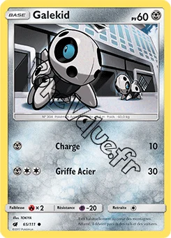 Carte Pokémon Galekid n°65 de la série Invasion Carmin