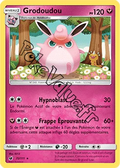 Carte Pokémon Grodoudou n°72 de la série Invasion Carmin