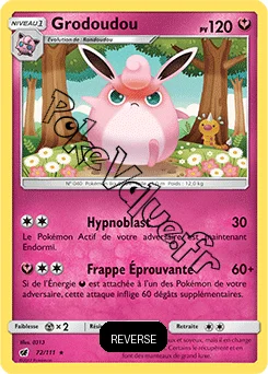 Carte Pokémon Grodoudou Reverse n°72 de la série Invasion Carmin