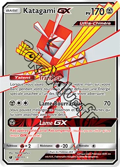 Carte Pokémon Katagami GX  n°106 de la série Invasion Carmin