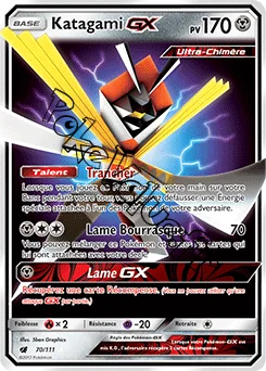 Carte Pokémon Katagami GX  n°70 de la série Invasion Carmin