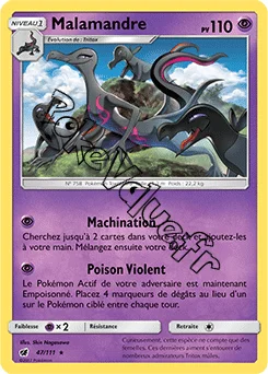 Carte Pokémon Malamandre n°47 de la série Invasion Carmin