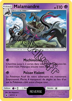 Carte Pokémon Malamandre Reverse n°47 de la série Invasion Carmin