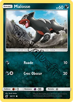 Carte Pokémon Malosse n°58 de la série Invasion Carmin