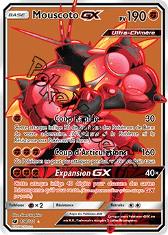 Carte Pokémon Mouscoto GX  n°104 de la série Invasion Carmin