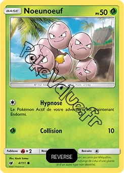 Carte Pokémon Noeunoeuf Reverse n°4 de la série Invasion Carmin