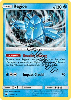 Carte Pokémon Regice  n°28 de la série Invasion Carmin