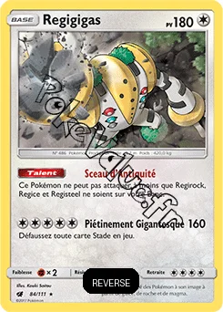 Carte Pokémon Regigigas  Reverse n°84 de la série Invasion Carmin