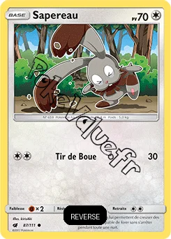 Carte Pokémon Sapereau Reverse n°87 de la série Invasion Carmin
