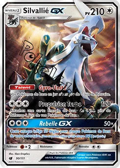 Carte Pokémon Silvallié GX n°90 de la série Invasion Carmin