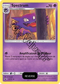 Carte Pokémon Spectrum Reverse n°37 de la série Invasion Carmin