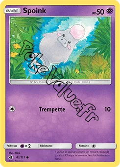 Carte Pokémon Spoink  n°41 de la série Invasion Carmin