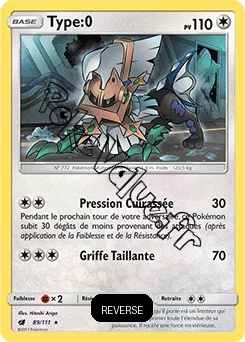 Carte Pokémon Type:0 Reverse n°89 de la série Invasion Carmin