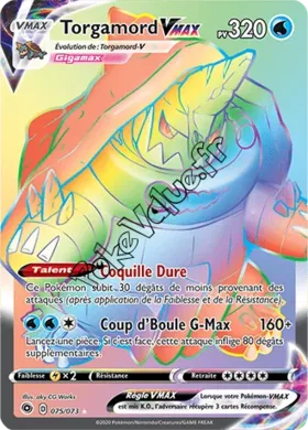 Carte Pokémon Torgamord VMAX n°75 de la série La Voie du Maître