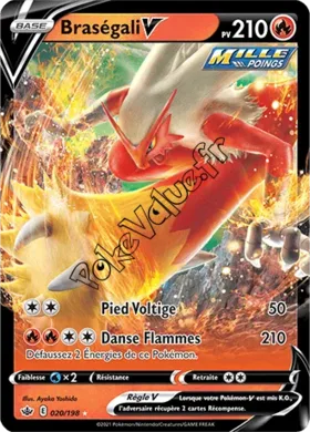 Carte Pokémon Braségali V  n°020 de la série Règne de Glace