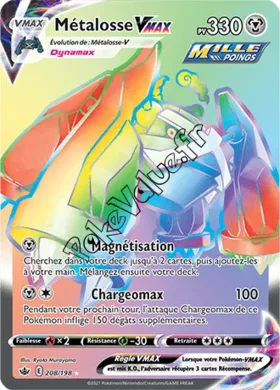Carte Pokémon Métalosse VMAX  n°208 de la série Règne de Glace