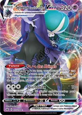 Carte Pokémon Sylveroy Cavalier d'Effroi VMAX  n°075 de la série Règne de Glace