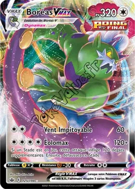 Carte Pokémon Boréas VMAX  n°125 de la série Règne de Glace