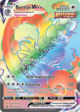 Carte Pokémon Boréas VMAX  n°209 de la série Règne de Glace