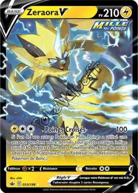 Carte Pokémon Zeraora V  n°053 de la série Règne de Glace