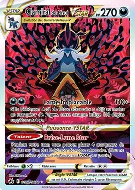 Carte Pokémon Clamiral de Hisui VSTAR  n°GG52 de la série Zénith Suprême