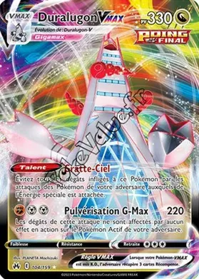 Carte Pokémon Duralugon VMAX  n°104 de la série Zénith Suprême