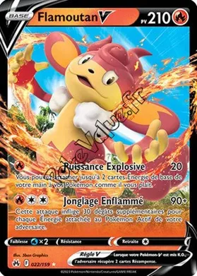 Carte Pokémon Flamoutan V  n°022 de la série Zénith Suprême