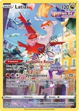 Carte Pokémon Latias  n°GG20 de la série Zénith Suprême