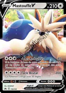 Carte Pokémon Mastouffe V  n°116 de la série Zénith Suprême