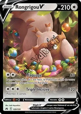 Carte Pokémon Rongrigou V  n°120 de la série Zénith Suprême